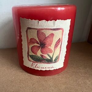 Bath And Body Works /White Barn Plumeria Candle 3"x3" Pillar Vintage  Sealed